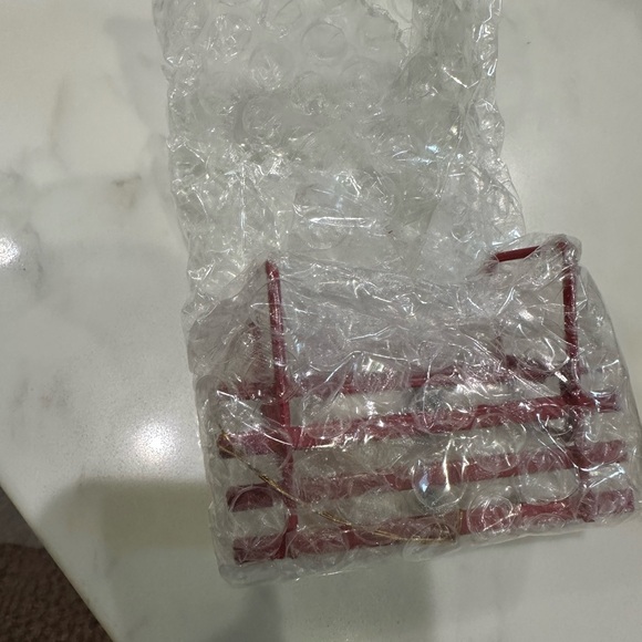 Avon Teddy Bear Collection Ornaments on bench with Red Bows - Picture 13 of 16